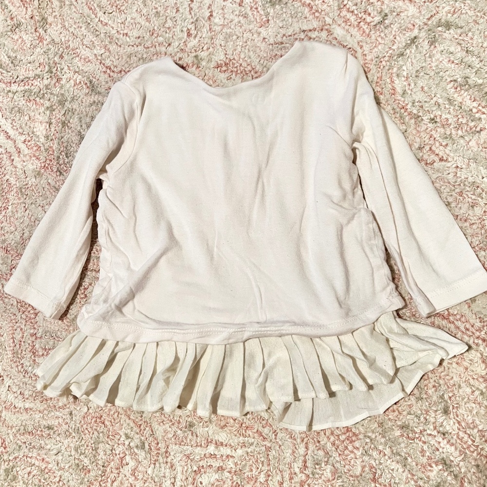 Ralph Lauren cream pleated peplum top 9m